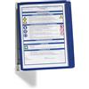 Durable 555107 Vario Wall 5, Leggio da Parete, 5 Pannelli, Formato A4, Cavalierini Rimovibili, Blu