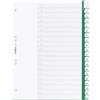 Durable 622305 - Divisorio con cavalierini termosaldati e set di etichette, f.to A4, 20 tasti, foratura 60/80 + 80x80x80 mm, verde