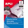 APLI 10564 - Etichette bianche permanenti adesive stampabili, Inkjet-Laser-Copy, formato etichetta 105 x 57 mm, bordi dritti, confezione da 500 fogli A4 (5000 etichette), ideale per buste e confezioni