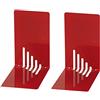 Wedo 1021002 Fermalibri (in metallo, 14 x 8,5 x 14 cm) 2 pezzi, rosso