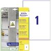 Avery Zweckform l7877 - 20 forte haftende carta autoadesiva, 210 x 297 mm, 20 fogli/20 etichette, colore: bianco