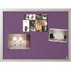 Bi-Office Pannello Per Avvisi Lavender, Cornice in MDF Perla, Bacheca Per L'Uso Con Puntine, 60x45, In Tessuto Viola