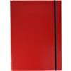 Pagna - Scatola a quaderno A4, 3 risvolti interni, con elastico, rosso