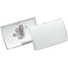 Durable Portanome Click Fold con Combi Clip, 25 pezzi, trasparente, 821119 | Badge convesso in polipropilene, 40 x 75 mm, apertura a scatto, con spilla e clip a coccodrillo, in PP