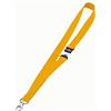 Durable 813704 - Cordoncino in tessuto, clip per combinazione con i portanome con asola, larghezza 20 mm, lunghezza 44 cm, giallo, confezione da 10 pezzi