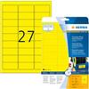 HERMA Etichette per Marcatura, 63,5 x 29,6 mm, Etichette Adesive A4 per Stampante, 27 Etichette per Foglio, Giallo