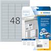 HERMA Etichette per Targhette, 45,7 x 21,2 mm, Etichette Adesive A4 per Stampante, 48 Etichette per Foglio, Argento