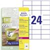 Avery Zweckform etichetta 70 X 37 mm resistente agli agenti atmosferici, WS 20blatt 480st ablã ¶ sbar