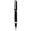 Waterman Exception Penna Stilografica Sottile, Pennino Sottile con Cartuccia di Inchiostro Blu, Nero con Clip Placcata in Argento, Confezione Regalo