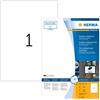 HERMA Etichette Impermeabili, 210 x 297 mm, Etichette Adesive A4 per Stampante, 1 Etichette per Foglio, Bianco