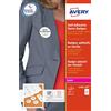 AVERY - Confezione da 240 spille rotonde autoadesive per tessuti, in seta di acetato bianca, diametro 51 mm, stampa laser, (L4781-20)