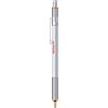 Rotring 800 Penna a Sfera, Punta Media, Inchiostro Blu, Corpo Argento, Ricaricabile