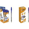 BIC Cristal Large Punta Larga 1,6 mm Confezione 50 Penne Colore Blu & Cristal 926381 penne multicolore, colori assortiti
