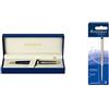 Waterman Hemisphere Penna a Sfera, Matte Black Gold Trim + 1 Ricarica Blu