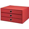 Rössler - S.O.H.O. Cassettiera a 3 cassetti A4 34 x 25 x 19 cm Rosso