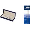 Waterman Hemisphere Penna a Sfera, Stainless Steel Chrome Trim + 1 Ricarica Blu