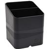 Exacompta - Cod. 677014D - Confezione da 10 Portapenne per scrivania Pen-Cube ECOBlack - 2 scomparti di dimensioni ed altezze diverse - Dimensioni (PxLxA): 7,4x7,4x9,3 cm - Nero