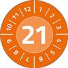 AVERY Zweckform 6943-2021 - Etichette di prova, 120 etichette con numero 2021, Ø 20 mm, 8 fogli, arancione