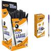 BIC Cristal Large Punta Larga 1,6 mm Confezione 50 Penne Colore Nero & Cristal 926381 penne multicolore, colori assortiti