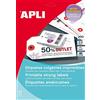 APLI 010149 Confezione da 100 etichette americane stampabile delle 2 lati 200 g 98 x 57 mm Bianco