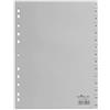 Durable 652410 - Divisorio con tasti prestampati 1-15, f.to A4 verticale, 15 tasti, foratura universale, grigio, 20 Pezzi