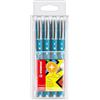 STABILO worker+ colorful - Penna Roller - Tratto 0,5 mm - Astuccio da 4 - Blu