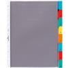 Durable 663119 - Busta intercalare forata, cavalierini colorati, set di etichette bianche o stampate 1-8, f.to A4, 8 tasti, foratura universale, trasparente