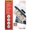Fellowes 5328901 Pouche Capture Autoadesiva, Formato A4, 125 Micron, Confezione da 100 Pezzi, Trasparente