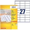 Avery Office DP027-100 - Etichette multiuso rettangolari 70 x 31 mm, confezione da 2.700 pezzi, colore: Bianco