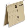Elba Vertic Ultimate 85421 - Cartella sospesa con tasca sul retro e fessura per pollice, confezione da 50, colore: Marrone naturale