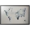 Bi-Office, Lavagna Ink Mappa del Mondo, Finitura Argento Magnetica Cancellabile a Secco, Cornice Nera MDF, 90x60cm