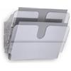 Durable 1709014400 Flexiplus 2 A4 Orizzontale, Espositore da Parete, per Documenti Formato A4 Orizzontale, 2 Comparti, 340x250x100 mm, Trasparente