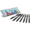Pentel BL107-AO EnerGel - Penna roller con inchiostro gel liquido + penna a sfera PL105-AX EnerGize X, set composto da 6 rotoli di gel e 1 portamine 0,5 mm/HB, nero