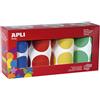 APLI Kids Confezione di rotoli di gommini rotondi Ø 45 mm giallo, blu, rosso e verde 4 pezzi.