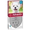 BAYER Advantix Spot-on Per Cani Oltre 4kg Fino A 10kg - 4 Pipette Antipulci Zecche