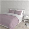 Italian Bed Linen Set Copripiumino 100% Cotone Natural Color, Made in Italy - Parure Copri Piumino - Sacco Piumone 250x200 cm con Doppia Patella e Federe Cuscino, Matrimoniale, Rosa Antico/Grigio Chiaro