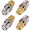 kwmobile Connettore F Femmina (no pin) a SMA Maschio (con pin) - Set 4x Adattatori da Presa F a Spina SMA - per Cavo Coassiale RF Antenna Radio