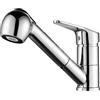 Ibergrif Rubinetto Lavello Cucina con Doccetta Estraibile - Miscelatore Cucina Monocomando 360°Girevole, Regolazione Caldo/Freddo | Design Moderno, Risparmio Idrico | Acciaio,Cromato, M14550