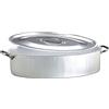 Baldassare Agnelli Pentole Agnelli Linea Alluminio 3 mm Professionale Casseruola Ovale con Maniglie Inox e Coperchio, Argento, 50 cm