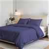 Italian Bed Linen Parure Copripiumino Elegant Letto Matrimoniale 100% Microfibra, Made in Italy - Set Copri Piumino - Sacco Piumone 250x200cm con Patella + 2 Federe 50x80cm, Tinta Unita - Violetta