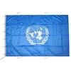 Domina Pubblicità Bandiera ONU 150x100cm in Tessuto Nautico Antivento da 115g/m², Bandiera Organizzazione delle Nazioni Unite 150x100cm con Cordino o moschettone, Doppia Cucitura perimetrale e fettuccia di Rinforzo