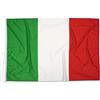 Domina Pubblicità Bandiera Italia 225x150 cm in tessuto nautico antivento da 115g/m², bandiera istituzionale Italiana 225x150,bandiera d'Italia 225x150cm con cordino,doppia cucitura perimetrale e fettuccia di rinforzo