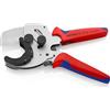 KNIPEX Tagliatubi per tubi di plastica ad elevato spessore cromata con impugnature multicomponente 210 mm, 90 25 40