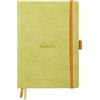 RHODIA 117575C - taccuino morbido Goalbook Anice- A5 14,8X21cm - Puntinato DOT - 240 pag. - Carta Clairefontaine Bianca 90g/m² - 2 nastri, chiusura con elastico - Simil Cuoio
