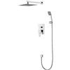 Ibergrif Gold, Colonna-Sistema Doccia da Incasso con Valvola, Soffione a Pioggia (250 * 250mm), Doccetta, Supporto, Cromo