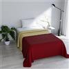 Italian Bed Linen TRAPUNTINO ESTIVO ELEGANT NO STIRO - Made in Italy - Copriletto Singolo 170x270 cm in Morbida Microfibra - Tinta Unita - DoubleFace - Trapunta 100 g - Bordeaux/Panna