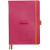 RHODIA 117581C - taccuino morbido Goalbook Rosa Fragola - A5 14,8X21cm - Puntinato DOT - 240 pag. - Carta Clairefontaine Bianca 90g/m² - 2 nastri, chiusura con elastico - Simil Cuoio