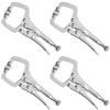 Kurtzy Set Pinze Autobloccanti in Metallo da 13,3 cm, Vite Regolabile e Cuscinetti Girevoli (4pz)- Kit Pinze Saldatura Morsetti da Falegname a Sgancio Rapido -Pinza Autobloccante per Fai da Te e Hobby