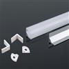 V-TAC PROFILO ALLUMINIO SILVER ANGOLARE PER STRISCE LED DA 2MT OPACO CON DIFFUSORE VT-8109-LED3353