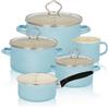 Krüger Karl 89566 PAB Smalto pentola Set Sylt, Confezione da 5 Pezzi, Azzurro